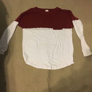 Pink white and red shirt